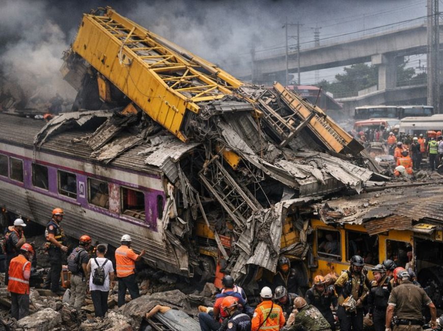 Таиландта кран пойыздың үстіне құлап, кемінде 32 адам қаза тапты